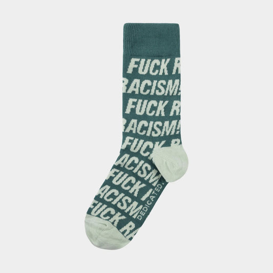 Socks Sigtuna - Fuck Racism - Pattern - Forest Green Dark Forest