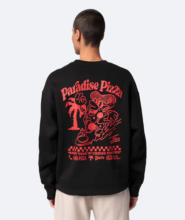 Paradise Pizza Sweater - Black