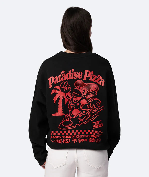 Paradise Pizza Sweater - Black