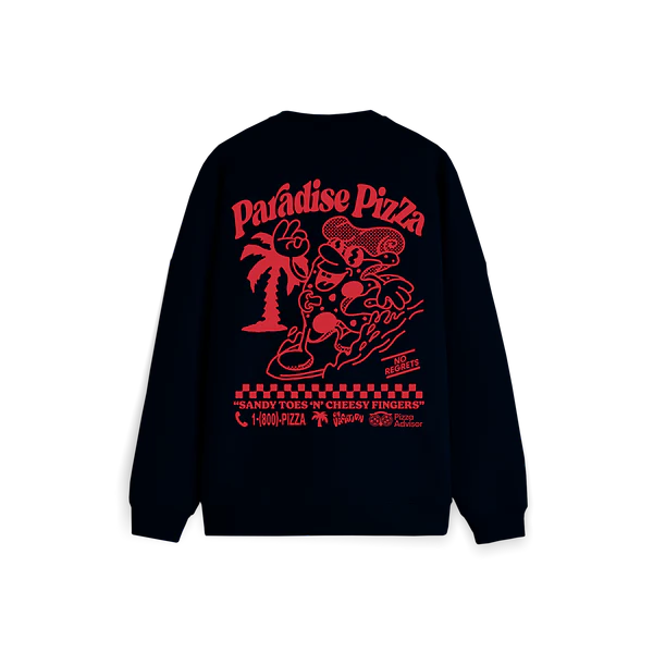 Paradise Pizza Sweater - Black