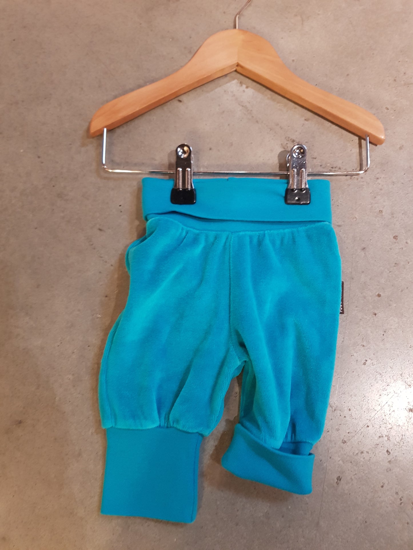 Baby Pants - Velour - Turquoise