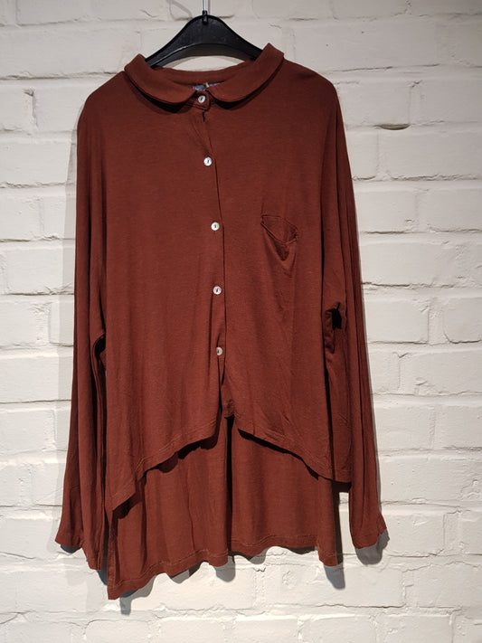 Camisa Ancha Teja - Maroon Blouse