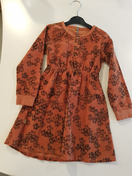 Corduroy Dress - Rainprint - Flame