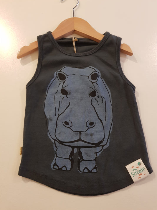 Tank Top - Hippo - Washed Black