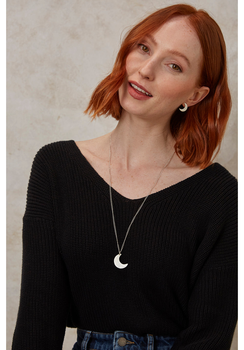 Moon Necklace - Silver Plated